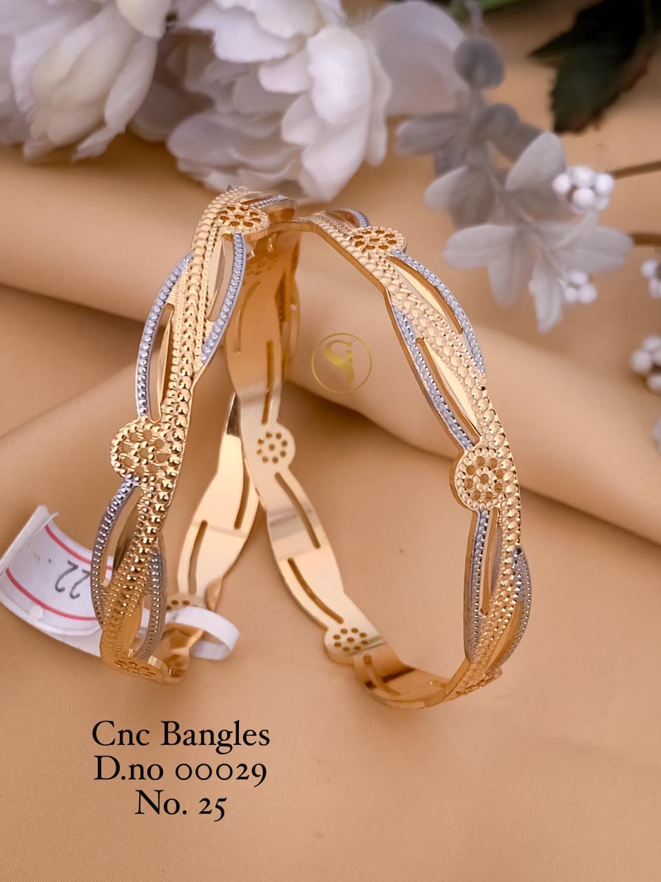 25 Cnc Gold Plated Bangles Wholesale Shop In Surat
